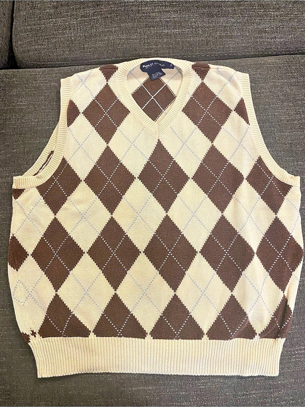 Polo Golf Men's Argyle V-Neck Vest Medium